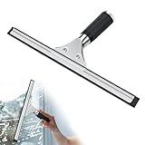 Fensterabzieher Profi, Edelstahl Fensterwischer mit Gummilippe, Duschabzieher Schwarz für Dusche,Badezimmer,Spiegel,Glas-Reinigung,Fliesen, Fensterreinigung, Duschabzieher, Fensterreiniger 35 cm