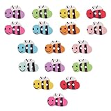 FOMIYES 200 Stück Holzknöpfe Bienenform 20x13mm Bemalt 2 loch Knöpfe zum Nähen Basteln Farbbeständig Selbstgemacht Zubehör für Damenbekleidung und Dekoration