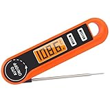 INOOMP Faltbares Digitales Fleischthermometer mit Sonde aus Edelstahl Ipx5 Präzise Kerntemperaturmessung für Grill und Küche