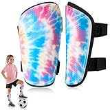 Liliful Fußball-Schienbeinschoner für Kinder, Fußball-Schienbeinschoner mit verstellbaren Riemen, Schutzausrüstung für 2–14 Mädchen, Jungen, Kinder (Regenbogenriss)