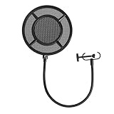 BESPORTBLE 1Stück Mikrofon Windschutz Popschutz für Optimalen Schutz gegen Wind und Geräusche für Studio Bühne und Büro Schwarz