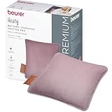 Beurer Heaty Heizkissen, kabelloses Heizkissen mit Akku und bis zu 8 Stunden Wärme, Wärmekissen mit Abschaltautomatik und 3 Temperaturstufen, mit Schnellheizung, weicher Cordstoff, lavender-lilac/lila