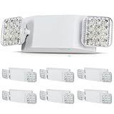 VEVOR 6er-Pack kommerzielle Notbeleuchtung, 3 W, weiße LED-Notausgangsbeleuchtung mit 180-Minuten-Backup-Batterie, verstellbarer 2-LED-Quadratkopf, Decken- oder Wandmontage für Stromausfälle