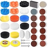 Polieraufsatz Schleifscheiben und Polierschwämme Set - 152 Stück Scheinwerfer Aufbereitung Set, Rund Nassschleifpapier & Schleifscheiben Polierschwamm, Poliermaschine Auto Politur Set für Metall Holz