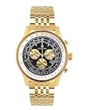 LOUIS XVI Artagnan 982 - Ø 47,5 mm - Herren Uhr - Wasserdicht - Uhr mit Saphirglas - Armband Gold - Zifferblatt Schwarz - Schweizer Quarzwerk