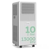 Kresico Mobile Klimaanlage 13000 BTU, Klimaanlage mobil mit Abluftschlauch, Mobiles Klimagerät mit Abluftschlauch für Räume bis zu 50m²/125m³, Klimagerät mit Timer, Fernbedienung, weiß