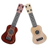 WHAMVOX 2 Stück Teiliges Ukulele Robuste Kindersichere Kunststoff Gitarre Realistische Simulation Bunte Farben Musikalisches Lerninstrument für Frühkindliche Bildung und Bühnenauftritte