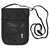 Brustbeutel mit RFID Schutz, Anti-Diebstahl Unisex Reisegeldbeutel, Wasserdicht Schwarz Handy Umhängetasche Herren,Brustbeutel für Passport,Kreditkarten,Smartphone,Münzen,Geld (schwarz)