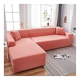 XZDXERBINNB Sofaschoner sofaüberwurf Sofa Cover Sofabezug for 1-, 2-, 3- und 4-Sitzer-Chaiselongues, Rutschfester Möbelschutz for Kinder und Haustiere (Color : Bean Paste, Size : 2 Seater 57~72 inch)