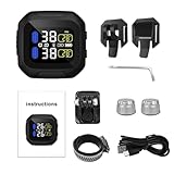 Kabelloses für Motorrad – Fahrräder Kabelloses Reifendruckkontrollsystem | Wasserdichtes Motorrad Wireless Sensor Kit | Reifendruckkontrollsystem Set | Solar USB Wiederaufladbares