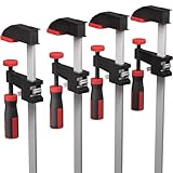 Schraubzwingen Set 4 Stück（18 Zoll）,280kg Druckkraft | 80mm Maultiefe, Aus Edelstahl, 450mm Spannweite für DIY-Projekte, Reparaturen und Leimarbeiten, Präzises Fixieren von Holzwerkstücken