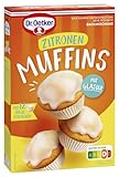 Dr. Oetker Zitronen Muffins, 4 x 415 g, Backmischung für Rührteig Zitrone, zum Zubereiten von 12 Muffins mit Glasur, inkl. Papierbackförmchen