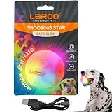 LaRoo LED Hundeball, Bunter Hundespielzeug Silikon Leuchtendes mit USB Wiederaufladbarem, Ø6.2cm Wasserdicht Glühen in der Dunkelheit Wurfspiel Ball für Groß Hunde (Bunter LED Hundeball)