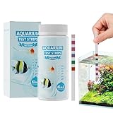 Aquarium-Teststreifen – 100 Stück 6-in-1-Wassertester, Salzwasser-Qualitätstestpapier für die Überwachung von Aquarien | Tägliche Pflege für Anfänger, gewerbliche Privatpersonen, Reisen, Salzwasser-Po