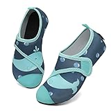 SAGUARO Badeschuhe Jungen Wasserschuhe Kinder Schnelltrocknend Schwimmschuhe Licht Weich rutschfest Schwimmbad Strandschuhe Blau Gr.28/29 EU