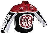 EURO STARS Kinder Bikerjacke, Motorradjacke, Racing Jacke, Textiljacke für Kinder, Biker Jacke, Racing Jacke schwarz (4XL/146, Schwarz)