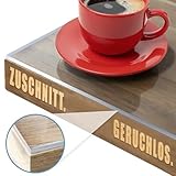 KARAT Semitransparente Tischfolie mit gerader Kante - Tischdecke nach Maß, Größe wählbar - Folie, Schutzfolie mattiert, Tischschutz (Crystal, B:100 x L:200 cm)