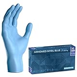 ARNOMED Einweghandschuhe Blau Extra Stark, Einmalhandschuhe in XL, 50% dickere Nitrilhandschuhe, 100 Stk./Box, Handschuhe Einweg puderfrei, latexfreie Gummihandschuhe, Einweghandschuhe in S, M, L & XL