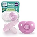 Philips Avent Soothie-Schnuller – einteiliges Silikondesign, für Neugeborene, flexibler Sauger, der den Druck auf Zähnen und Mund reduziert, BPA-frei, mit Sterilisationsbehälter, 2er-Pack, SCF099/27