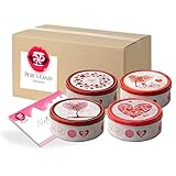 Pere's Candy Bundle für Gebäckmischung 'Hearts' Dose - Dänische Butterkekse Cookies 4er Pack (4 x 150 g) + Pere's Candy Notepad DIN A7-25 Blatt