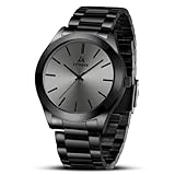 LN LENQIN Uhren Herren Edelstahl Herren Uhr 30m wasserdichte Armbanduhr Analoge Quarz Uhr Mode Freizeit Uhren für Männer