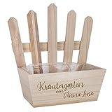 Herz & Heim® Geburtstags-Geschenk Pflanzkiste mit Personalisierung als Geschenkverpackung Kräutergarten, 19,4 cm x 25 cm x 12cm (B/H/T)