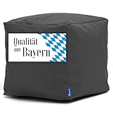 Bruni Sitzwürfel Cubo in Grau– 40x40x40 cm Sitzhocker aus Deutschland, Indoor- & Outdoor-Sitzcube, Fußhocker und Bodenkissen