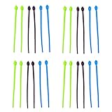 HAC24 24 Stück Silikonbänder Rouladenbinder Kabelbinder Silikon 17cm Wiederverwendbare Silikonbinder Beutelverschluss