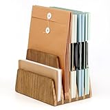 KIRIGEN Desktop File Document Holder Stand 5 Slots Mail Paper Organizer Desk Sorter Holder for File Document Organizer Stand for Home Office Jahrgang