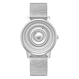 Fycakly Tech Watch Unisex Design Schwimmender Trend Lederarmband Herrenuhren Solar Uhr (B, 23X5CM)