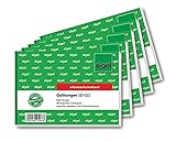 SIGEL SD022 Quittungsblock A6 quer, 5 Stück, 2x40 Blatt, selbstdurchschreibend, mit 1 Durchschlag, mikroperforiert, aus nachhaltigem Papier