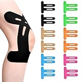 MOTIBACK Kinesiotapes für Knie, 12 Stück Vorgeschnittenes Knie Tape, Kinesiologie Tape & Knietape für Sport, Wasserdicht und Hautfreundlich, Physio Tape zur Unterstützung (Mehrfarbig)