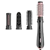 BaByliss Perfect Finish - 1000W Warmluftbürste. 3 Aufsätze zum Glätten, Volumen & Formen, 2 Temperatureinstellungen + Kaltstufe, Ionen-Technologie für Anti-Frizz, schwarz, AS126E