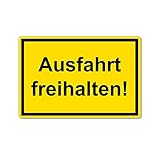 Ausfahrt freihalten Schild 20 x 30 cm aus stabiler PVC Hartschaumplatte 3mm mit UV-Schutz von STROBO