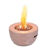 Blumfeldt Vitina Gas-Feuerstelle, Heizstrahler & Feuerstellen 40.000BTU/13kW, Feuerstelle mit Abdeckung Edelstahlbrenner, Heizstrahler Gas, Creme