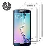 Samsung Galaxy S6 Edge Panzerglasfolie, [3 Stück] Schutzfolie für Samsung Galaxy S6 Edge 9H Härte HD Transparent Displayschutzfolie Gehärtetem Glas Schutzglas Panzerglasfolie Folie, Anti-Kratzen