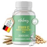 Vitabay Vitamin K2 100 µg hochdosiert (mcg) - VEGAN 120 Vitamin K2 Tabletten MK7 MK-7 aus natürlichen Zutaten und laborgeprüft - Vit K2 Vitamin K 2 (Menaquinon-7) All-Trans Form K2 Vitamin Vitamin-k2