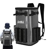 Demsyeq Tackle Box Rucksack, wasserdichte 49L Angeltasche Angelrucksack mit Rutenhalter, große Schlinge Aufbewahrungstasche Fisch Tackle Rucksack für Wandern & Jagd