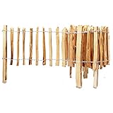 BOGATECO Haselnuss Roll-Steckzaun aus Holz | 35cm Hoch & 500cm Lang | Holz-Zaun | Lattenabstand 4-5cm | Staketenzaun Perfekt als Beet-Umrandung oder Weg-Abgrenzung