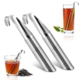 2 Stück Edelstahl-Tee-Diffusor, Edelstahl Teesiebe für losen Tee, Teezerstäuber Teefilter mit langem Griff für Tee, Kaffee, Gewürze
