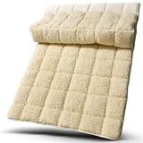 Mara Vital 100x200 Matratzenauflage Lammflor - Schurwolle Unterbett für warmen und trockenen Schlaf - Atmungsaktive Wollauflage für Matratzen bis 30cm Höhe