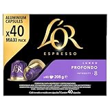 L'OR Espresso Lungo Profondo Kaffeepads x40 Intensity 8 (1 Stück, insgesamt 40 Kapseln)