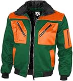 Qualitex - Pilotenjacke 4 in 1, Grün/Warnorange, L