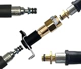 M&M Smartek Hochdruck Schlauchverbinder Connector für/kompatibel zu Kärcher 10mm Stecknippel HD HDS auf kompatibel zu Parkside Black&Decker bis 160bar / 60°C