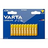 Varta 4103 Alkaline AAA-Batterien, Gelb, 20 Stück