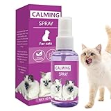 Gmokluytw Beruhigendes Spray für Katzen, 60 ml Katzenentspannungsspray, Katzen-Schlafhilfe, hilft bei der Kontrolle unerwünschter Verhaltensweisen wie Urinspritzen, Kratzen von Möbeln