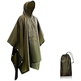 Seyobs Regenponcho Herren Damen Wasserdicht, Regencape Unisex Regenmantel 210T Oxford Regenjacke, Regenponcho Fahrrad 3 in 1 Poncho für Jagd, Picknick im Freien, Trekking, Camping, Angeln