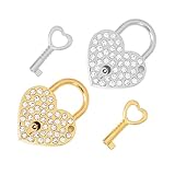 CLISPEED 2 Sets Herzförmiges Vorhängeschloss Herzförmiges Wunschschloss Vorhängeschlösser Mit Schlüssel Vorhängeschloss Mit Mini Schloss Mit Vintage Herzschloss Liebesschlösser