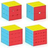 Vdealen Zauberwürfel Set, Speed Cube von 2x2x2 3x3x3 4x4x4 5x5x5 Zauberwürfel Original, Aufkleberlos Magic Cube Würfel Puzzle, Geschenk für Kinder Teenager Erwachsene