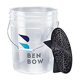 BENBOW Wascheimer mit Schmutzsieb - 20 Liter, Transparent - Robust, langlebig und ideal für die professionelle Hand-Autowäsche und Werkstattanwendungen